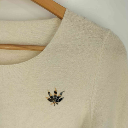 ルシアンペラフィネ Lucien Pellat-Finet 紅葉刺繍 カシミヤ クルーネックニット レディース JPN:S